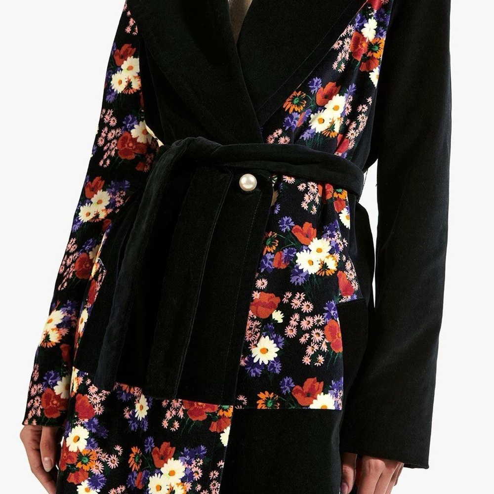 STAUD Candice Coat Black Floral - Picture 5 of 7